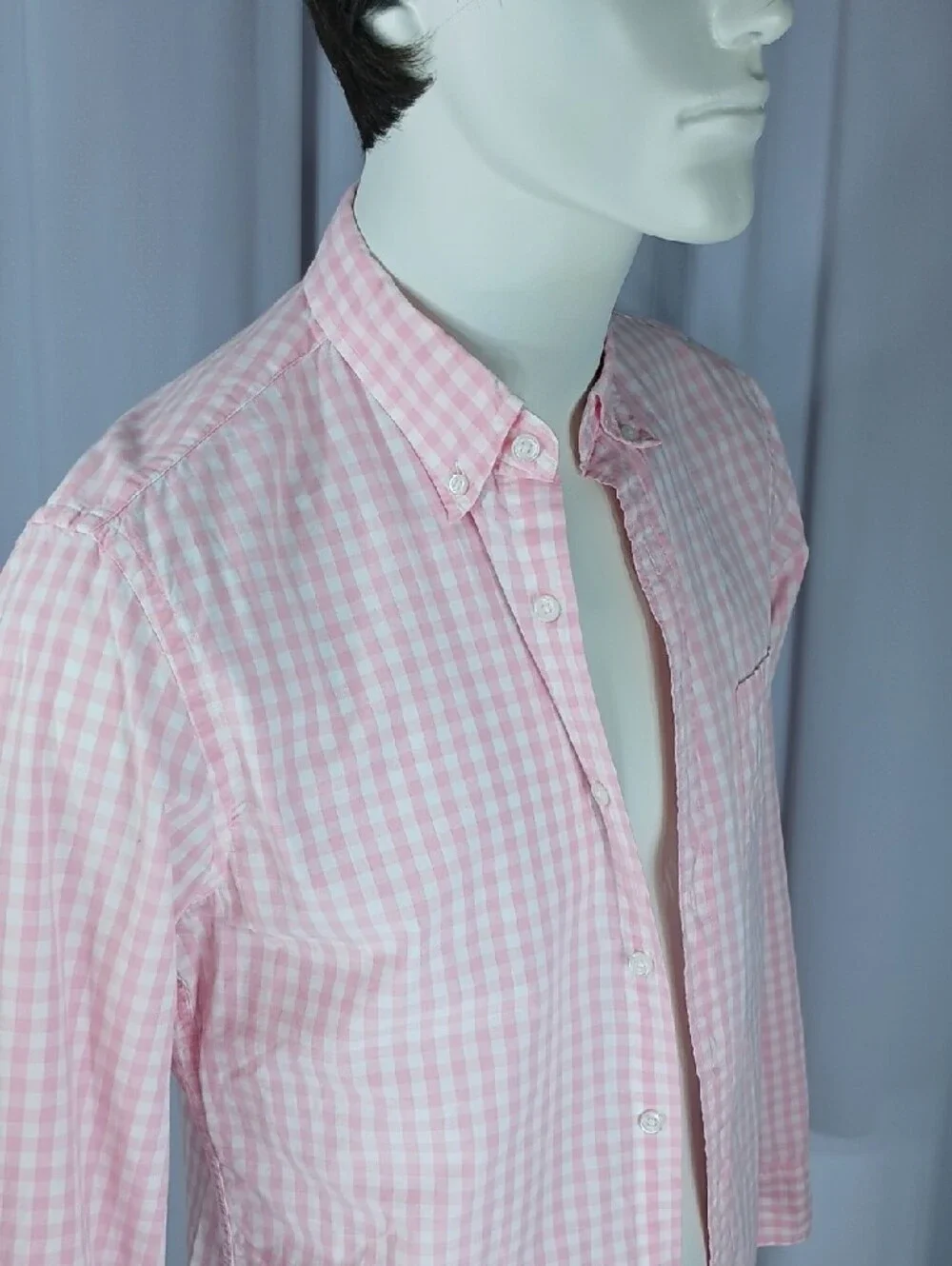 J. Crew Pink and White Gingham Shirt
